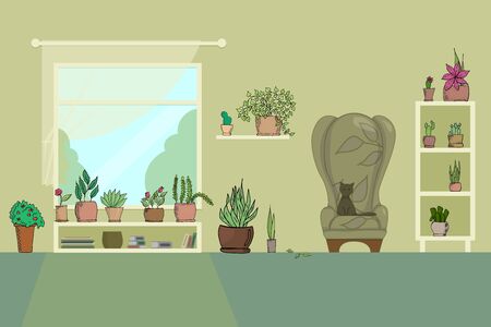 植物と自然素材を取り入れる